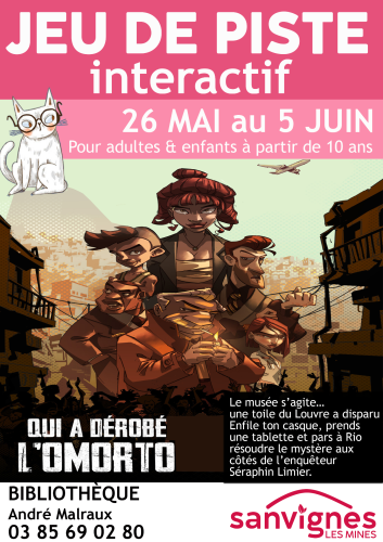 jeu de piste interactif à la bibliothèque à partir du 26 mai 2026 jusqu'au 5 juin