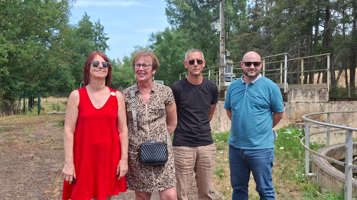 Isabelle louis , viviane PERRIN, Cédric Niguet, Mathieu Mercier à la station d'épuration des Essarts