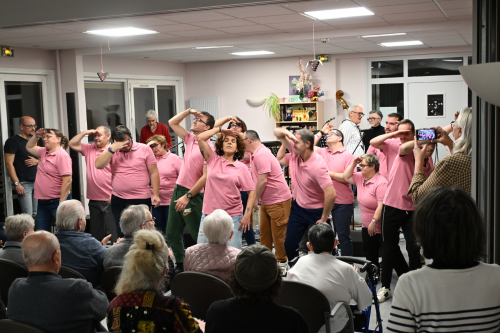 spectacle du groupe expression de Blanzy dans la semaine de l'inclusion à la résidence louis Veillaud