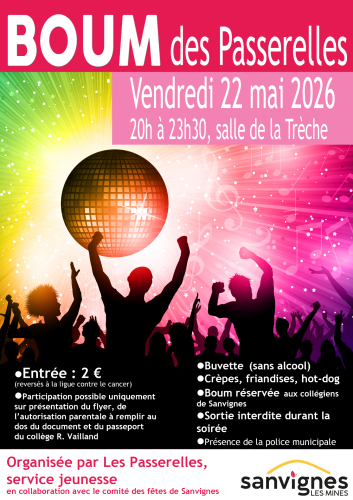 boum des passerelles pour les ados le 22 mai