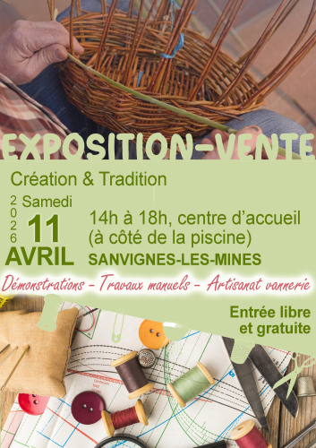 exposition vente de création et tradition au centre d'accueil le 11042026