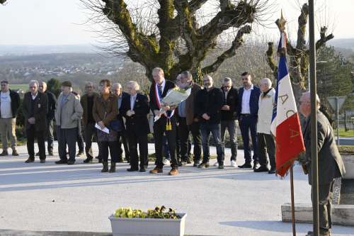 public devant le monument aux morts pour la cérémonie du 19 mars 