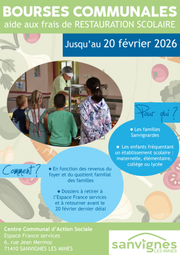 bourses communales d'aide aux frais de restauration scolaire