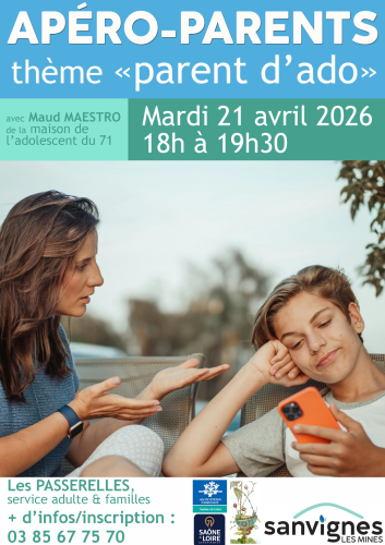 apéro parents thème parent d'ado le 21 avril à 18h
