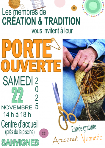 PORTE OUVERTE CREATION ET TRADITION SAMEDI 22 NOVEMBRE 14H 18H CENTRE D ACCUEIL
