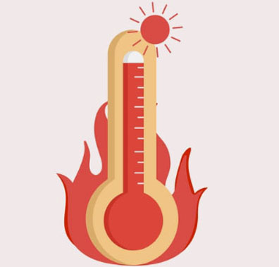 thermomètre en feu
