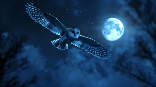 ciel étoilé avec hibou