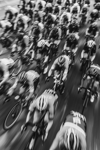coureurs cyclistes vu de haut